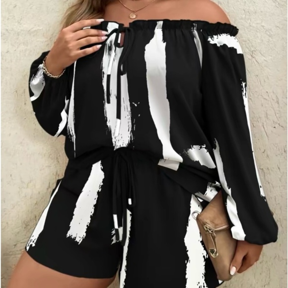 Beautiful off shoulder top with matching shorts